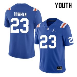 Youth Florida Gators #23 Demarkcus Bowman NCAA Nike Blue Throwback Authentic Stitched College Football Jersey KJW8562IM